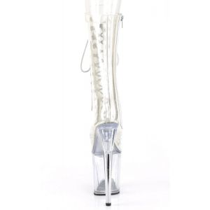 PLEASER FLAMINGO-1050C MID CALF BOOT CLEAR