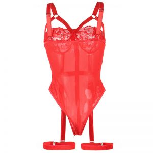 SUBBLIME - TEDDY WITH GARTER STRAP DETAIL CHEST RED