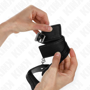 KINK - NYLON BIND HOOK&LOOP WRIST RESTRAINTS RED-BLACK MODEL 2 ADJUSTABLE 18-35 CM X 6 CM