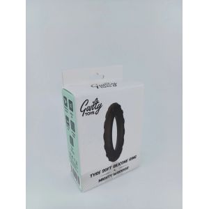 TYRE PENIS RING, LIQUID SILICONE, BLACK, GUILTY TOYS, MIGHTY WARRIOR