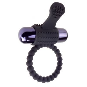 VIBRATING SILICONE SUPER RING BLACK
