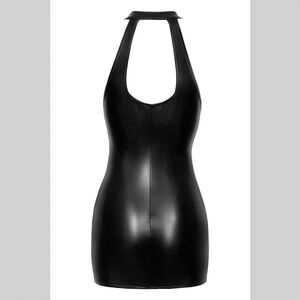 NOIR HANDMADE SNAKE WETLOOK NECKHOLDER MINI DRESS