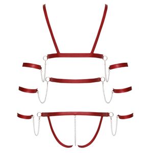 BAD KITTY CROTCHLESS BODY BONDAGE STYLE – DARK RED