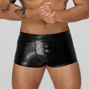 NOIR HANDMADE SNAKE FAUX LEATHER BOXER SHORTS