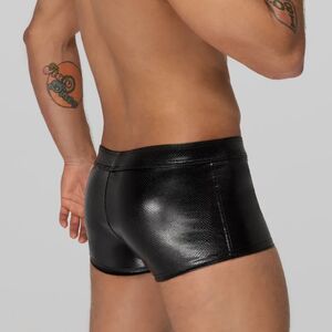 NOIR HANDMADE SNAKE FAUX LEATHER BOXER SHORTS