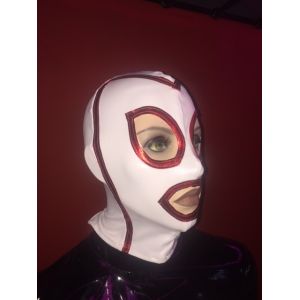 WHITE HOOD WITH RED TRIM