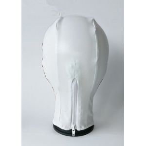 WHITE HOOD WITH RED TRIM