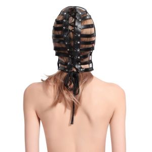 LEATHER BLACK STRIPES HOOD