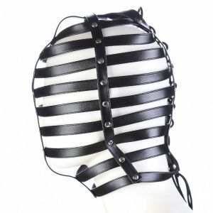 LEATHER BLACK STRIPES HOOD