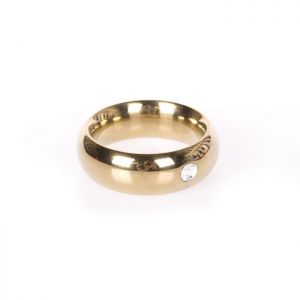 GOLD DONUT COCKRING WITH JEWEL - THICK - 55 MM