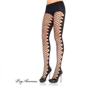 OPAQUE TIGHTS WITH NET FRONT