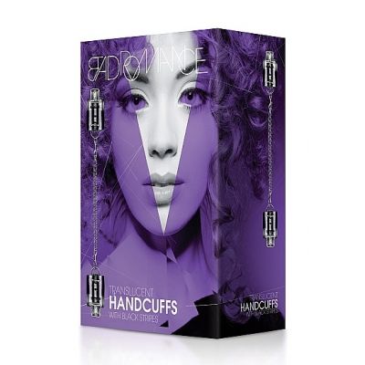 TRANSLUCENT HANDCUFFS WITH BLACK STRIPES