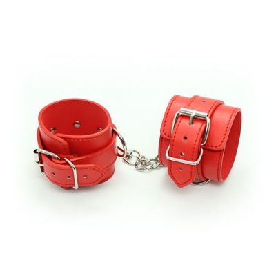 RED LEATHER HANDCUFFS