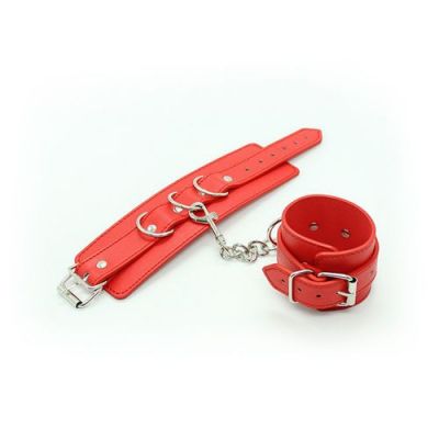 RED LEATHER HANDCUFFS