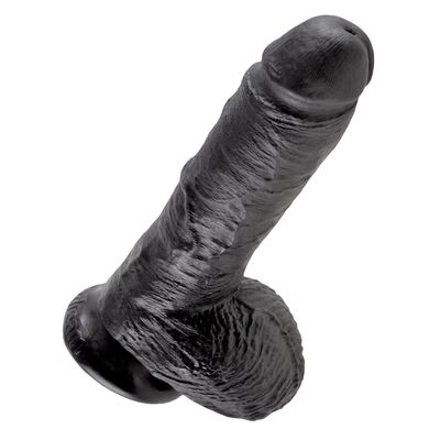 KING COCK WITH BALLS 20CM -BLACK