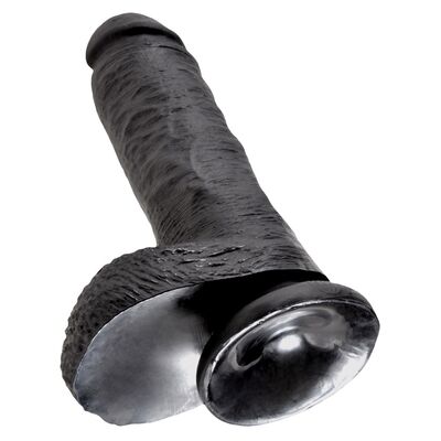 KING COCK WITH BALLS 20CM -BLACK