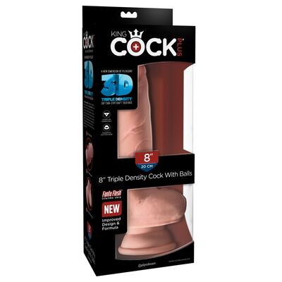 KING COCK 3D - TRIPLE DENSITY COCK 8" WITH BALLS