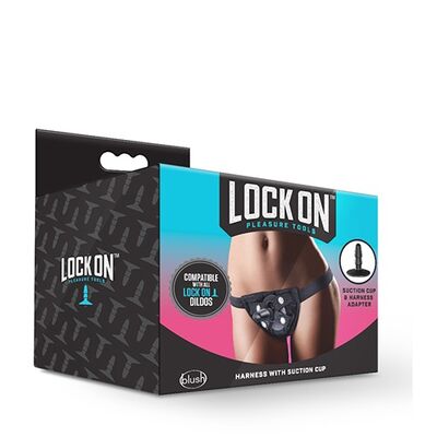 LOCK ON STRAP ON HARNESS BLACK