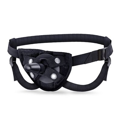 LOCK ON STRAP ON HARNESS BLACK