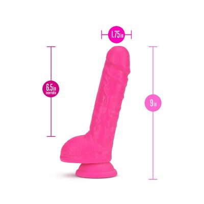 NEO 9 INCH DUAL DENSITY DILDO NEON PINK