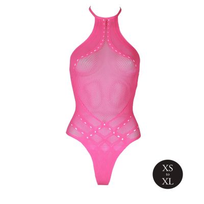 BODY WITH HALTER NECK - NEON PINK