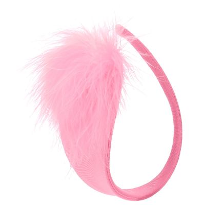 STRAPLESS FEATHER BIKINI BLACK PINK