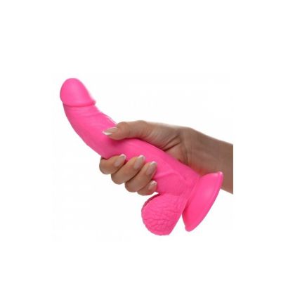 POP PECKERS REALISTIC DILDO W/ TESTICLES 19 CM PINK