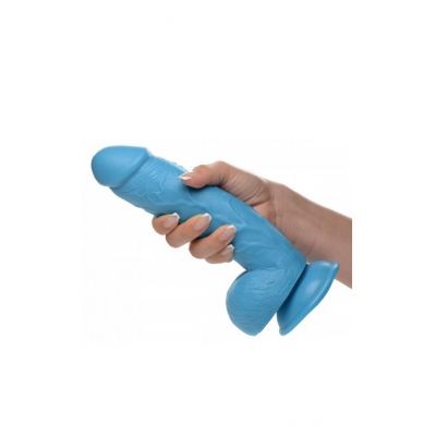 POP PECKERS REALISTIC DILDO W/ TESTICLES 21 CM BLUE