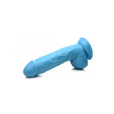 POP PECKERS REALISTIC DILDO W/ TESTICLES 21 CM BLUE