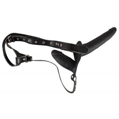 DOUBLE STRAP ON BLACK SILICONE