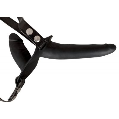 DOUBLE STRAP ON BLACK SILICONE