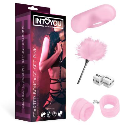 INTOYOU BDSM LINE STARTERS BONDAGE SET 4 PIECES PINK