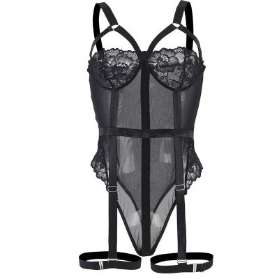 SUBBLIME - TEDDY WITH GARTER STRAP DETAIL CHEST BLACK