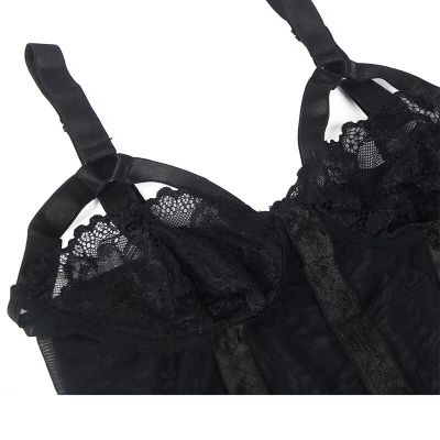SUBBLIME - TEDDY WITH GARTER STRAP DETAIL CHEST BLACK