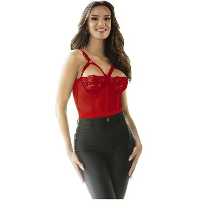 SUBBLIME - TEDDY WITH GARTER STRAP DETAIL CHEST RED