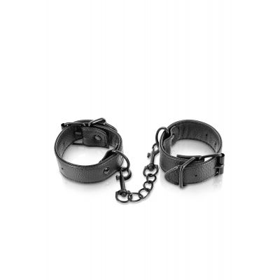 ADJUSTABLE BLACK HANDCUFFS WITH BUCKLE- FETISH TENTATION