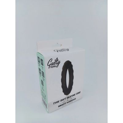 TYRE PENIS RING, LIQUID SILICONE, BLACK, GUILTY TOYS, MIGHTY WARRIOR