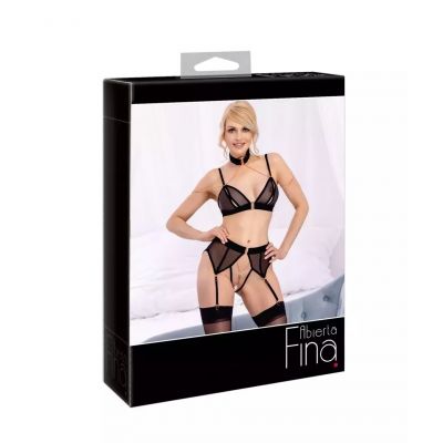 ABIERTA FINA BRA AND SUSPENDER SET VELVET