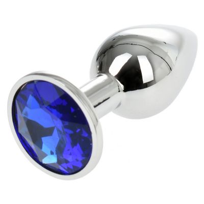 ANAL PLUG METALLIC BUTTPLUG SMALL, SILVER/BLUE, PASSION LABS