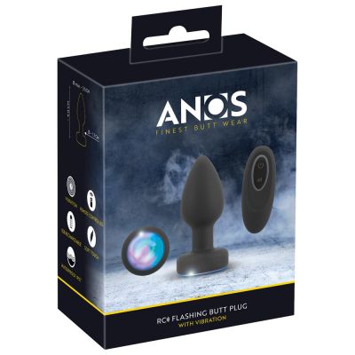 RC FLASHING BUTT PLUG WITH VIBRATION-ANOS