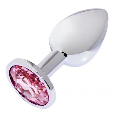 ANAL PLUG METALLIC BUTTPLUG, SMALL, SILVER/PINK  PASSION LABS