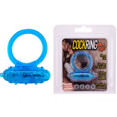 SILICONE SOFT COCK-RING BLUE VIBRATING