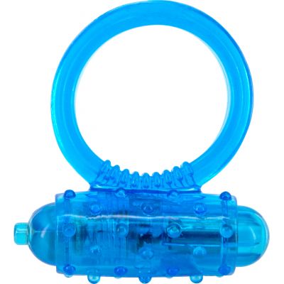 SILICONE SOFT COCK-RING BLUE VIBRATING