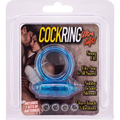 SILICONE SOFT COCK-RING BLUE VIBRATING