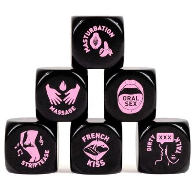 EROTIC FOREPLAY DICE, BLACK/PINK