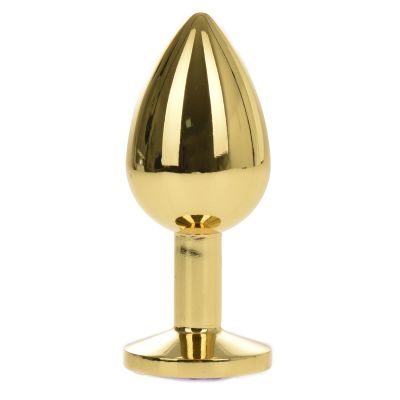 ANAL PLUG METALLIC BUTTPLUG, MEDIUM, GOLD/PURPLE, PASSION LABS