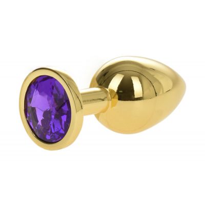 ANAL PLUG METALLIC BUTTPLUG, MEDIUM, GOLD/PURPLE, PASSION LABS