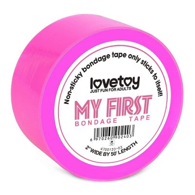 MY FIRST NON-STICKY BONDAGE TAPE BLACK FUCHSIA
