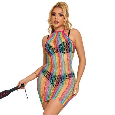 SUBBLIME - 952341 RAINBOW FISHNET DRESS