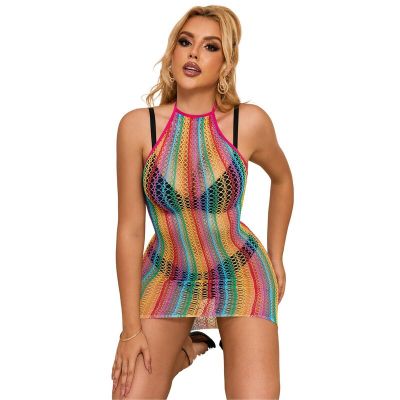 SUBBLIME - 952341 RAINBOW FISHNET DRESS